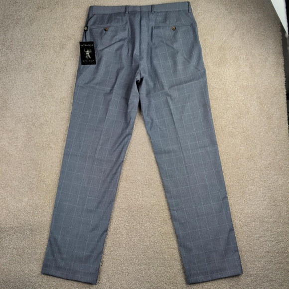 Lauren Ralph Lauren Suit Pants Mens 34x32 Gray Check Ultraflex Stretch Formal - Picture 10 of 12